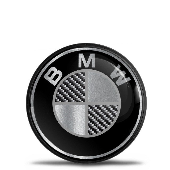 Emblema BMW, SkinoEu, 74 mm, pentru hayon, portbagaj, negru/argintiu EZX 5