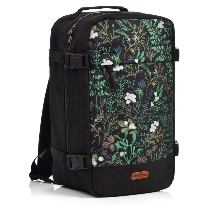 Rucsac De Voiaj, Meteor, Hermod Verdant, Pentru Cabina, Design Ergonomic, Bretele Ajustabile, Buzunare, Poliester, 43 x 33 x 5 cm, 20 l, 580 g, Negru, Verde