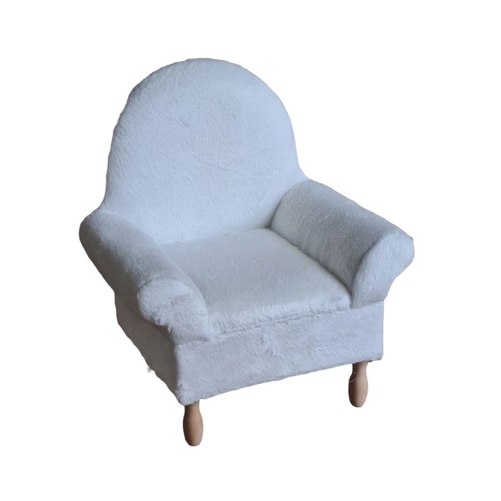Scaun papusi alb, moale, 30cm