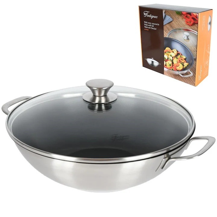 Sueva® Wok tetővel, Ø32 cm, bármilyen hőforrással kompatibilis
