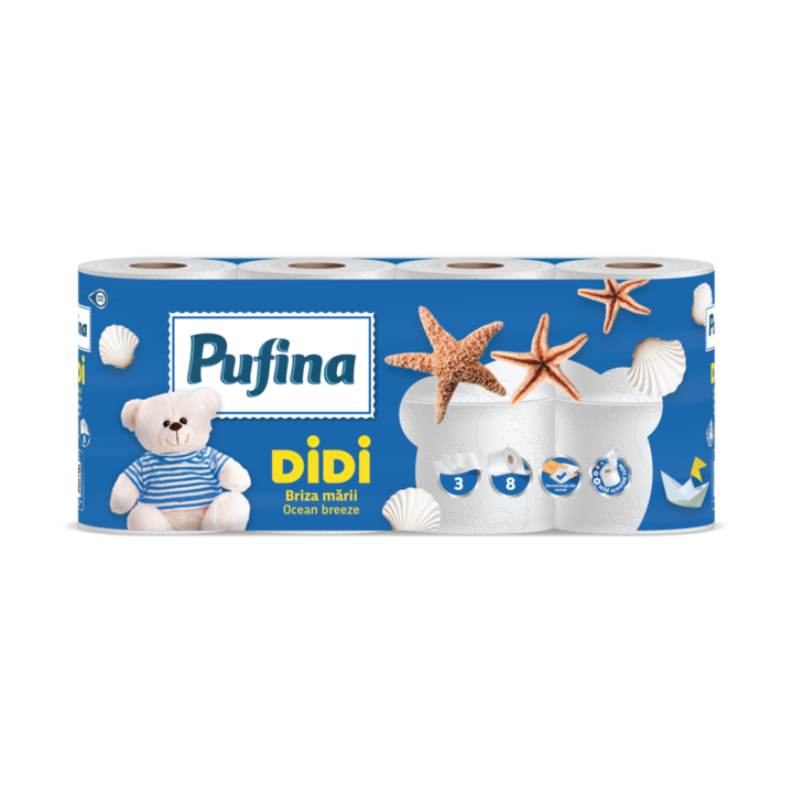 Hartie igienica Pufina Didi, Briza Marii, 8 role, 3 straturi