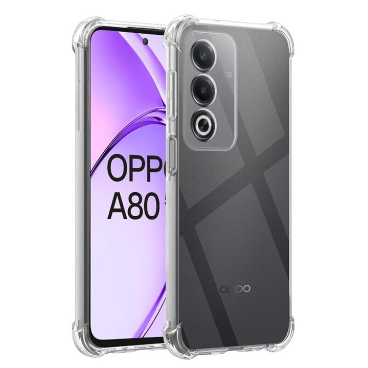 Защитен калъф Mat-Tech, съвместим с Oppo A3 Pro 5G / A80 5G, защита на камерата, ъгли против удари, прецизни изрези, устойчивост на удар, прозрачен