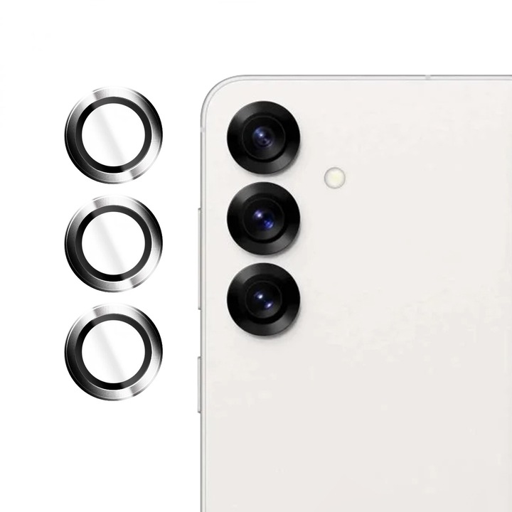 Folie Camera Daden din sticla pentru Samsung S25 Plus, Full Cover, Protectie Profesionala, Ultra Rezistenta, Calitate Premium, Argintiu