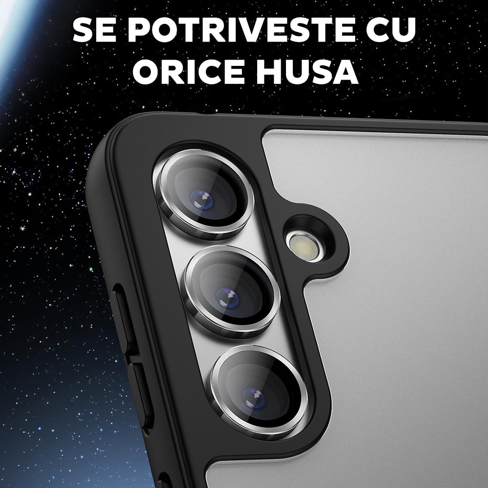 Folie Camera Daden din sticla pentru Samsung S25 Plus, Full Cover, Protectie Profesionala, Ultra Rezistenta, Calitate Premium, Argintiu