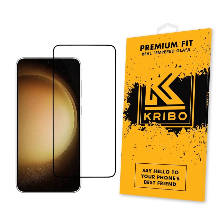 Folie sticla securizata pentru Samsung S25 Plus / S24 Plus, Deblocare Prin Amprenta, Kribo Premium Fit, Transparenta HD, Protectie Ecran Premium, Full Cover, Full Glue