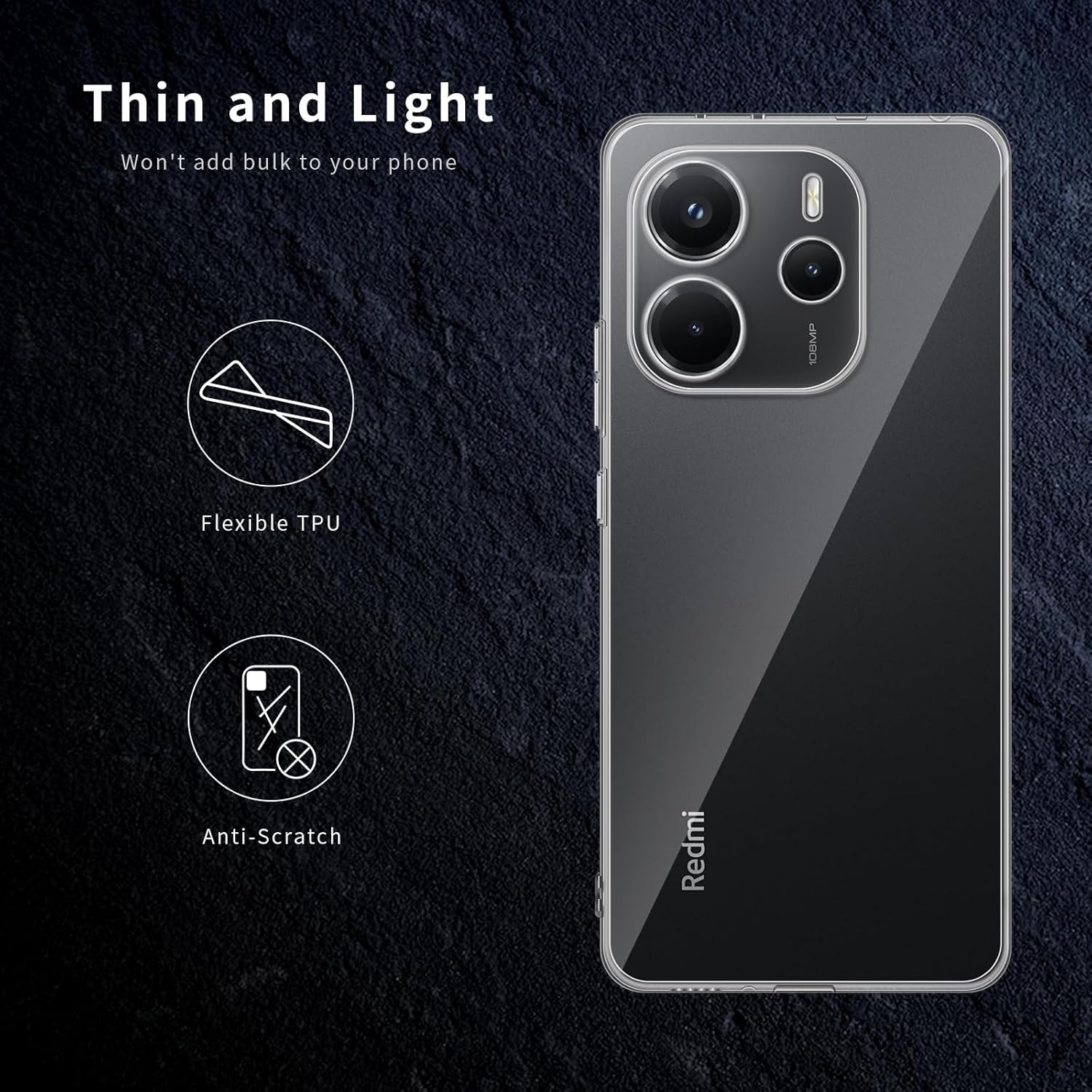 Husa pentru Xiaomi Redmi Note 14 4G Anti-Shock 1.5mm cu protectie lentile Transparent