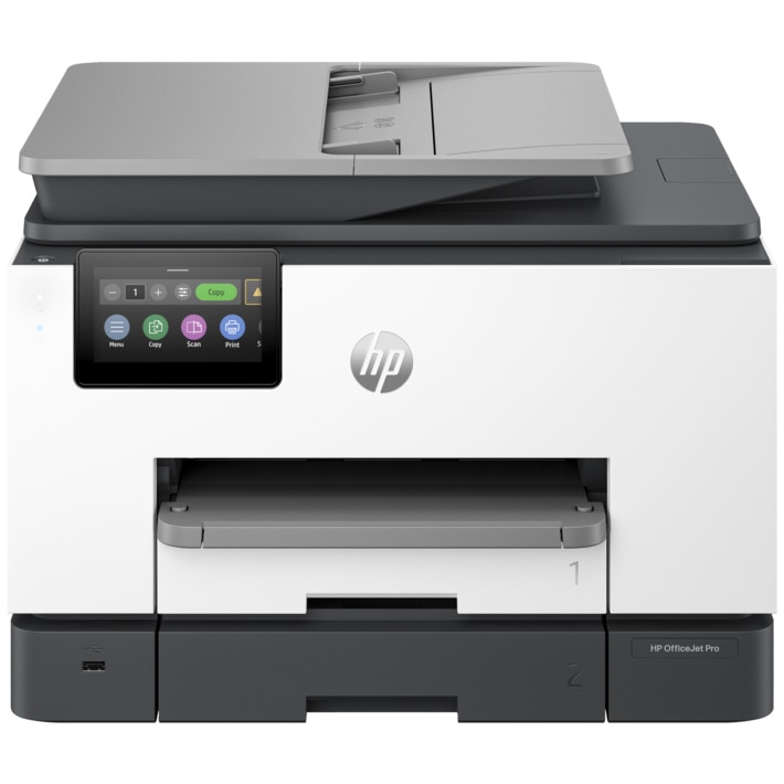 Multifunctional inkjet color HP OfficeJet Pro 9132e, imprimare, copiere, scanare, fax, A4, 25 ppm mono, 20ppm color, Duplex, USB, Retea, Wireless, Bluetooth, negru/alb