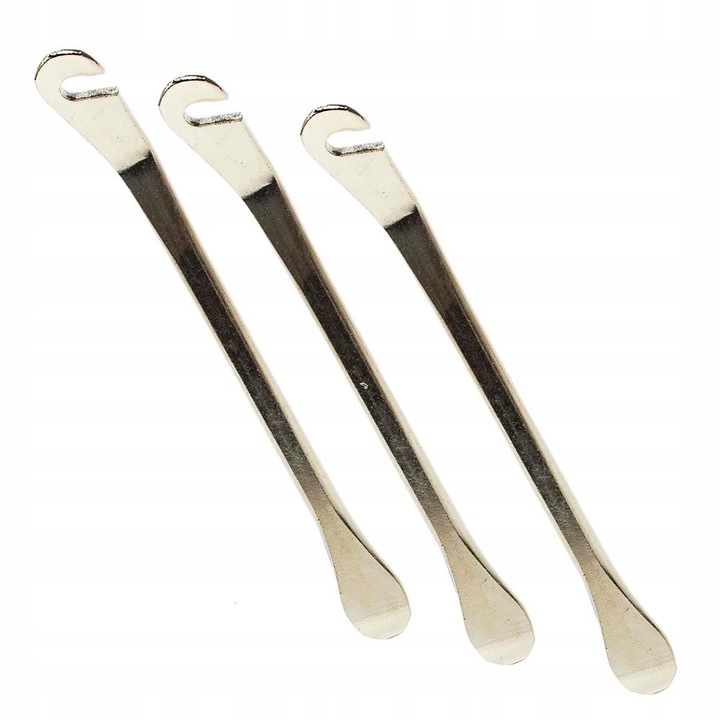 Set 3 unelte pentru demontarea anvelopelor, OTO BIKE, metalice, cu carlig, argintiu