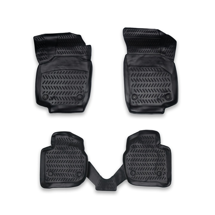 Set covorase auto din cauciuc tip tavita 3D X-SERIES pentru SKODA RAPID 2012+, SEAT TOLEDO 2013+