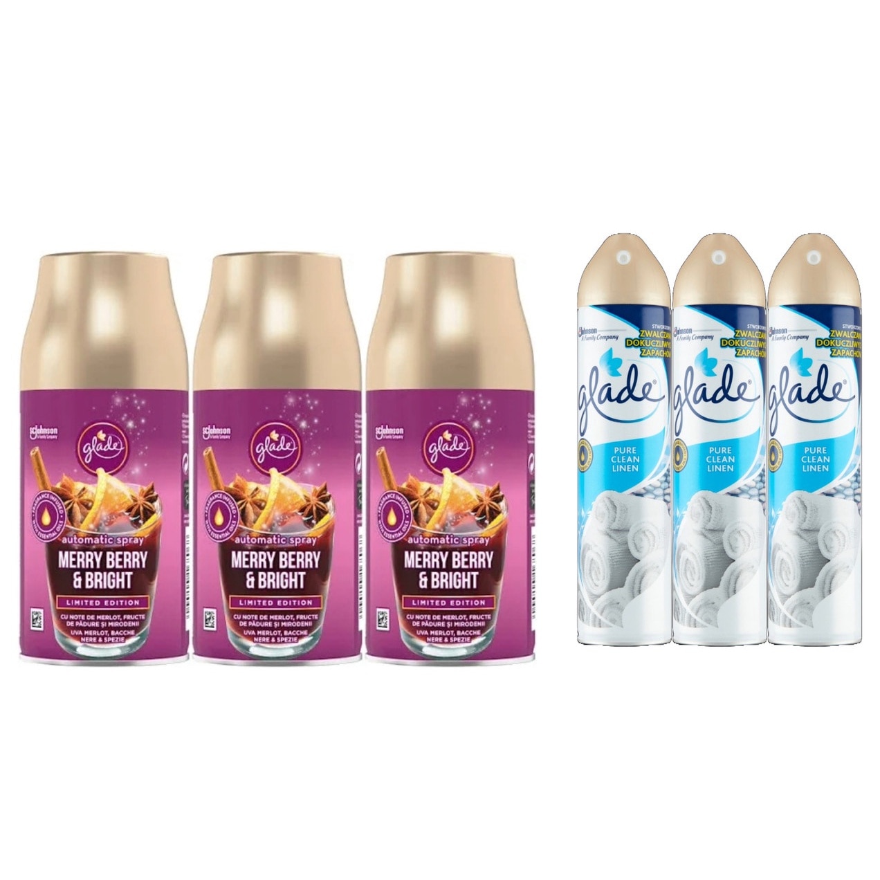 Set 6 x Glade Variety, 3 x Odorizant Camera Rezerve 269ml Bubbly Berry ...