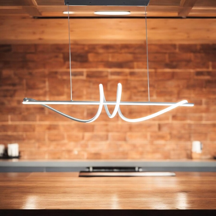 Lustra LED suspendata 100cm, dining, schelet negru, lumina rece, calda si neutra, AVI-4679