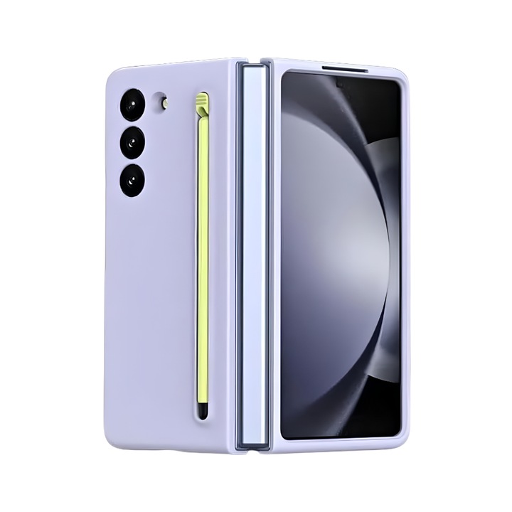 Калъф за Samsung Galaxy Pen ZFold 6, UniFold Armor Guard с включена писалка, защита от прах, Anti-Shock, Anti-Fingerprint, Ultra Slim, Quick Access to Ports, Висококачествен гъвкав силикон, лилав