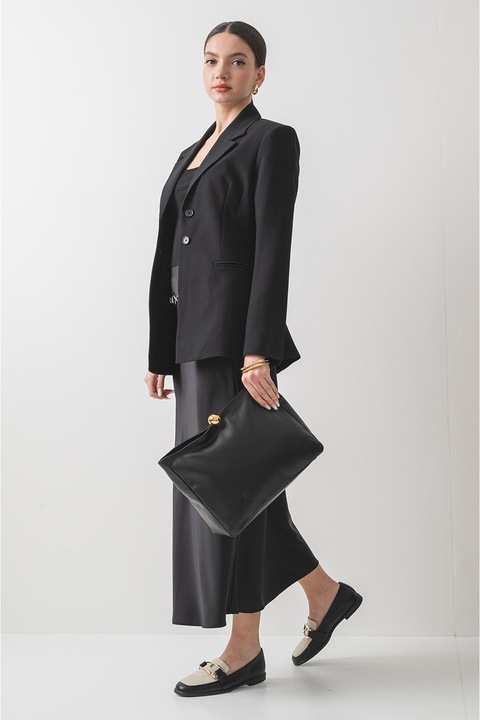 Gina Tricot, Sacou cambrat cu buzunare cu refilet, Negru, XS