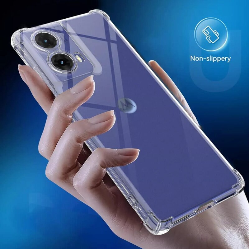 Husa protectie Mat-Tech compatibila cu Motorola Moto G85, Protectie Camera, Colturi anti-soc, Decupaje Precise, Rezistenta la impact, Transparenta