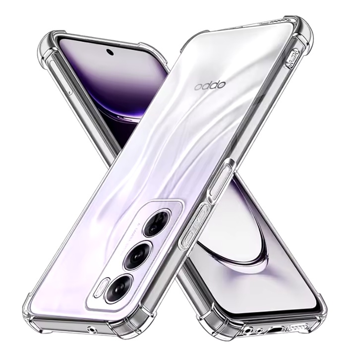Husa protectie Mat-Tech compatibila cu Oppo Reno12 5G, Protectie Camera, Colturi anti-soc, Decupaje Precise, Rezistenta la impact, Transparenta