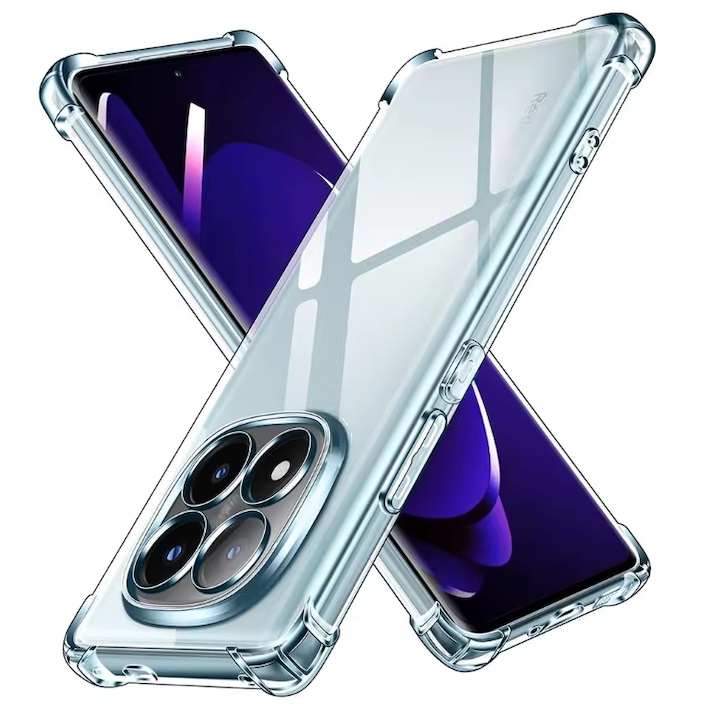 Защитен калъф Mat-Tech, съвместим с Xiaomi Redmi Note 14 Pro 5G/ Note 14 Pro Plus 5G, защита на камерата, ъгли против удари, прецизни изрези, устойчивост на удар, прозрачен