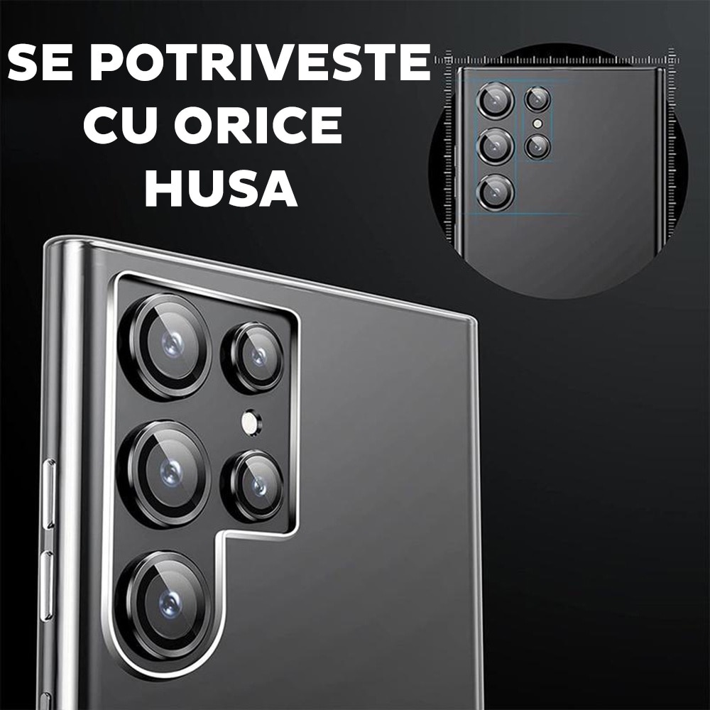 Folie Camera Daden din sticla pentru Samsung S25 Ultra, Full Cover, Protectie Profesionala, Ultra Rezistenta, Calitate Premium, Argintiu
