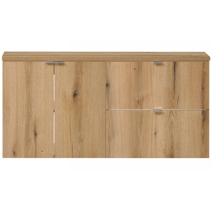 Set dulap sub chiuveta, en.casa, 15 Newport, 120, 4x59, 5x40 cm, pal, mdf, efect stejar, cu usi si sertare