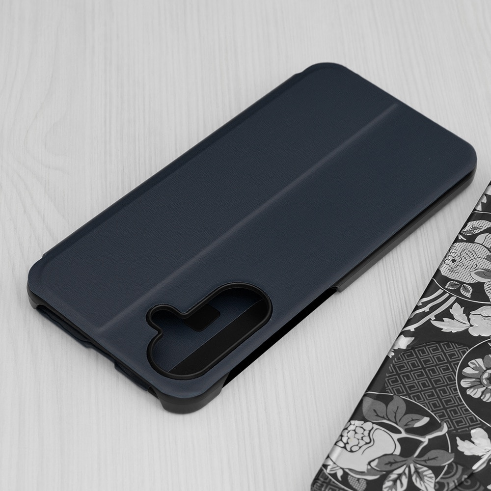 Husa pentru Samsung Galaxy A56 Tip Carte, S-View, Functie de Stand, Calitate Premium, Antisoc, Protectie Sporita, Albastru inchis