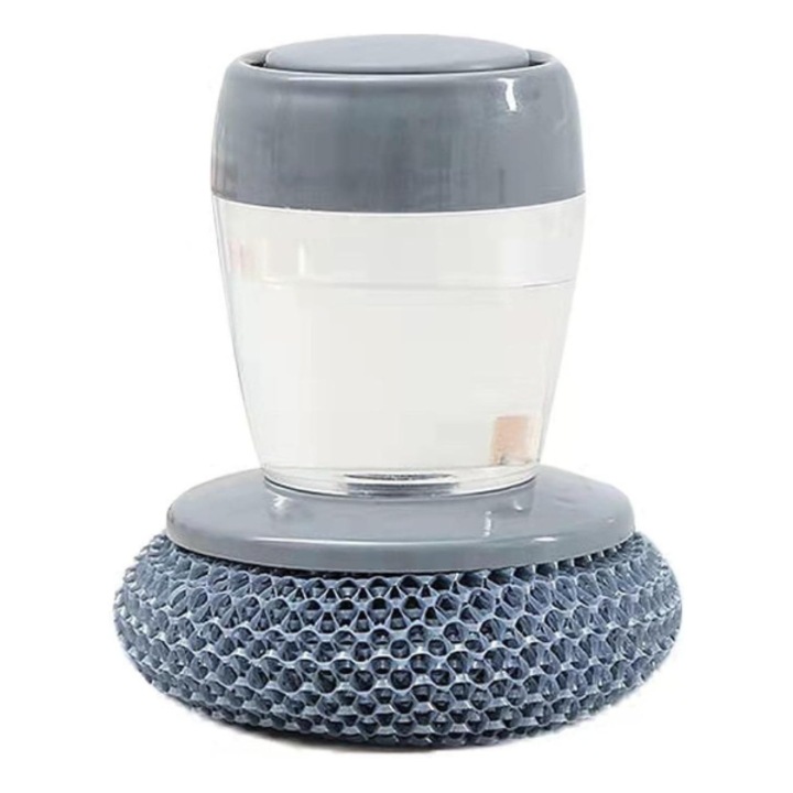 PVC szivacs mosószer tartállyal, Univerzális használatra, tartós PVC szivacs, Cserélhető szivacsfej, Szürke/Átlátszó