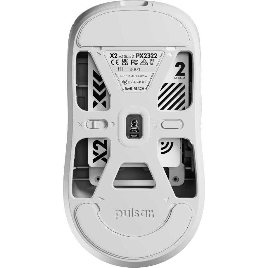 Mouse gaming Pulsar X2 V3, wireless, 32000 DPI, alb, 120.4x63x38mm