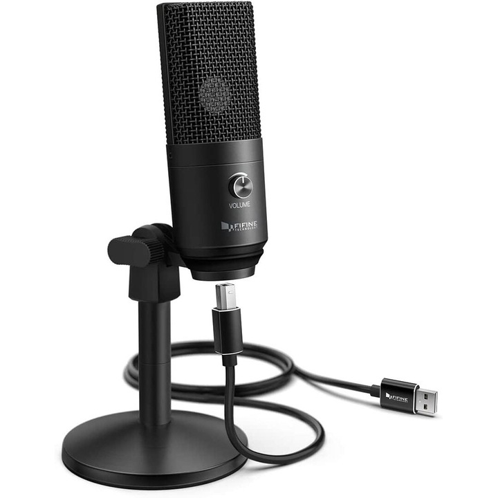 Microfon condensator FIFINE K670B, cardioid, USB type-C, 2m, negru