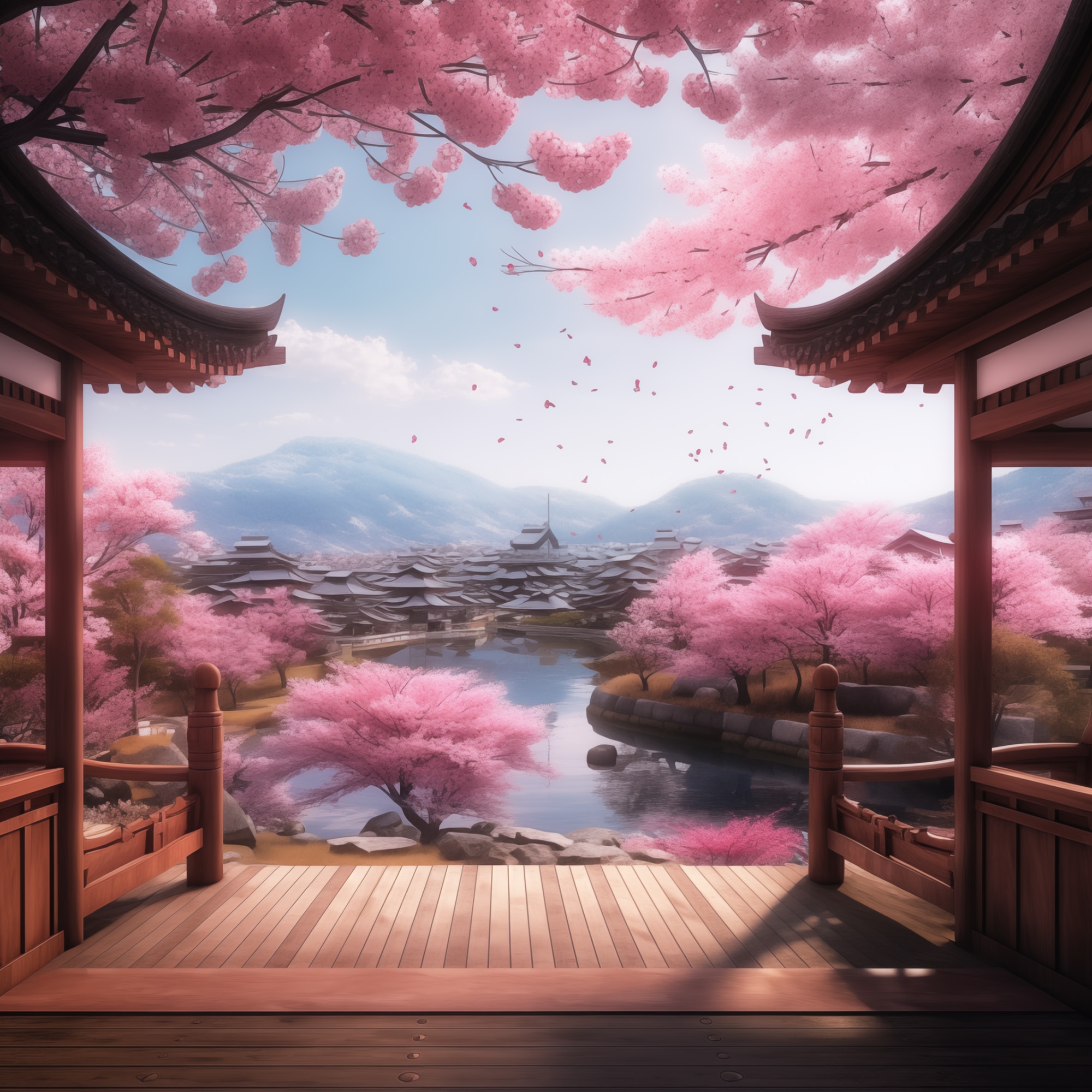 Tablou Canvas, Ciresi Japonezi (Sakura), Arta Zen, Rama interioara