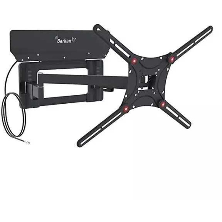 Стойка за телевизор Barkan VTM464L, 13"-90", с антена, черна, размери 75x75mm - 600x400mm