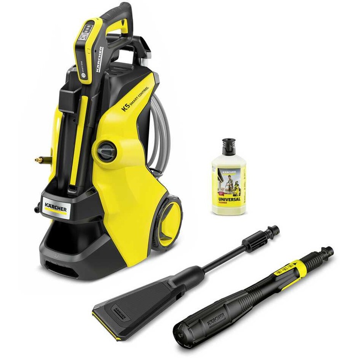 Aparat de spalat cu presiune Karcher K 5 Smart Control Flex, kit eco!Booster, furtun PremiumFlex, pentru murdarie greu de indepartat