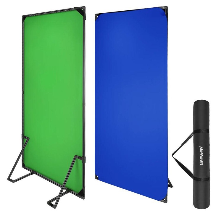Set mini studio video Neewer, fundal verde/albastru, 100x200cm, antireflexiv, rezistent la cute