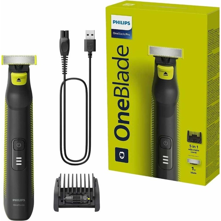 Електрическа самобръсначка Philips OneBlade Pro QP6506/15, 5 в 1, мокро и сухо използване, LED цифров дисплей