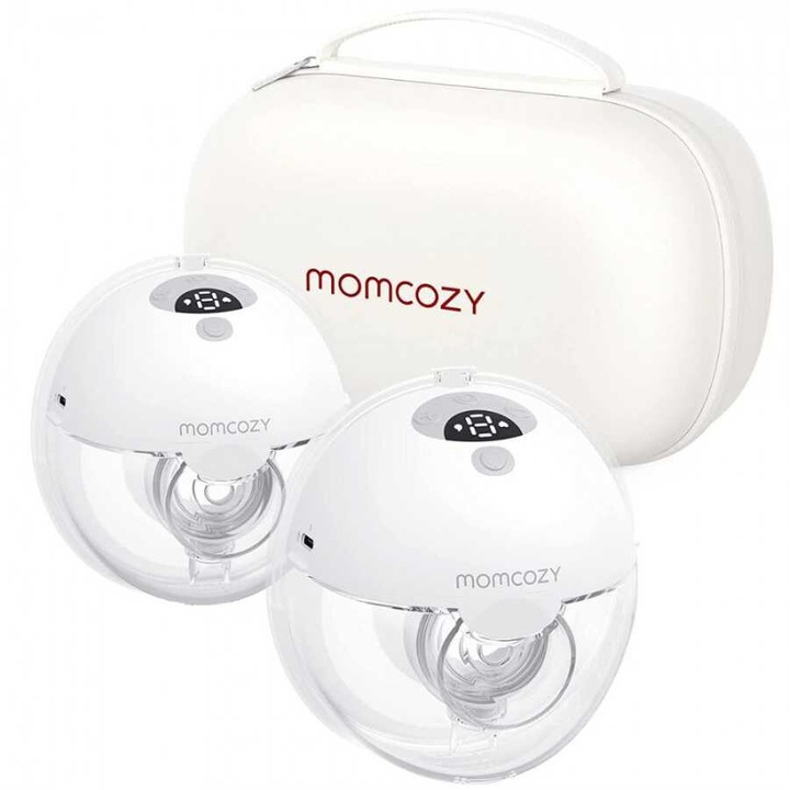 Преносима помпа за кърма, Momcozy, модел М5, 3 нива на масаж, 6 интензитета, 24 мм и 27 мм, многоцветна