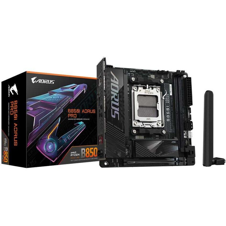 Дънна платка, Gigabyte, B850 Mini-ITX, DDR5, 2 слота за памет, 1xPCI-Express 16x, 2xM.2, 1xHDMI, 2xUSB 3.2, 2xAudio порт