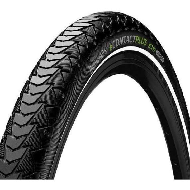 Cauciuc bicicleta, Continental, eCONTACT Plus, 28x2.00, rezistenta la perforare, banda reflexiva