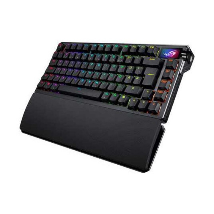 Геймърска клавиатура ASUS ROG Azoth, OLED, трирежимна свързаност, механични превключватели, черна