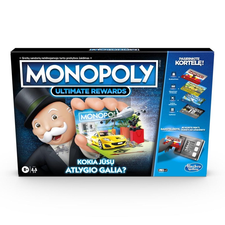 Joc de societate Monopoly: super banca electronica, Hasbro, 2-4 jucatori, 8 ani+, multicolor