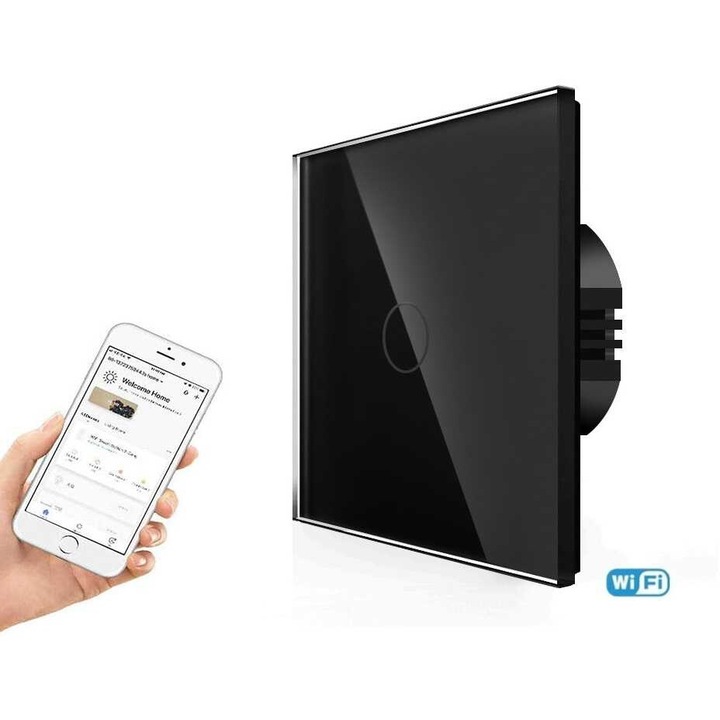 Arc Comutator cu senzor unipolar, telecomanda (WIFI), negru 0713239860375