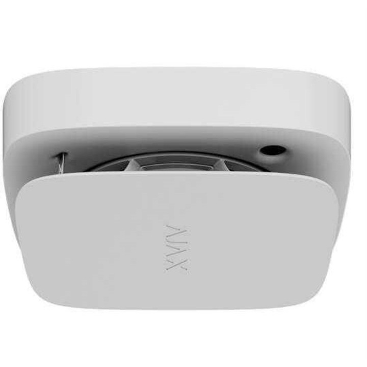 Detector de fum, Ajax, alb, 44x86x86mm, kit de instalare inclus