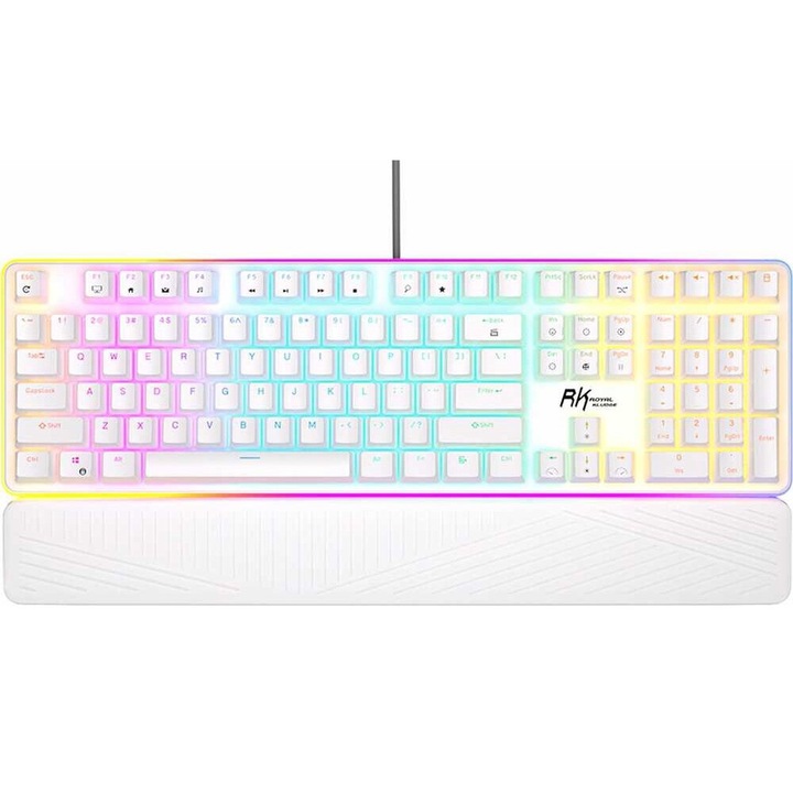 Tastatura mecanica Royal Kludge RK918, 108 taste, iluminare RGB, design rezistent la stropire, dimensiuni 45x15x4cm