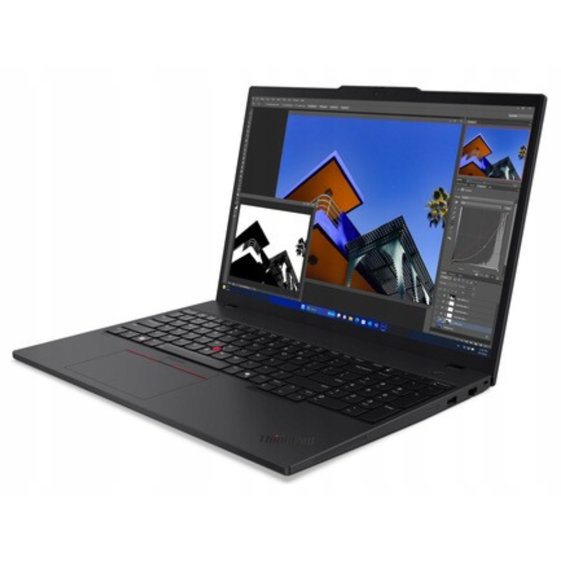 Laptop Lenovo ThinkPad T16 G3, Intel Core Ultra 5, 32GB RAM, 1TB SSD, 16" WUXGA, Negru, Set cu Pendrive 4GB