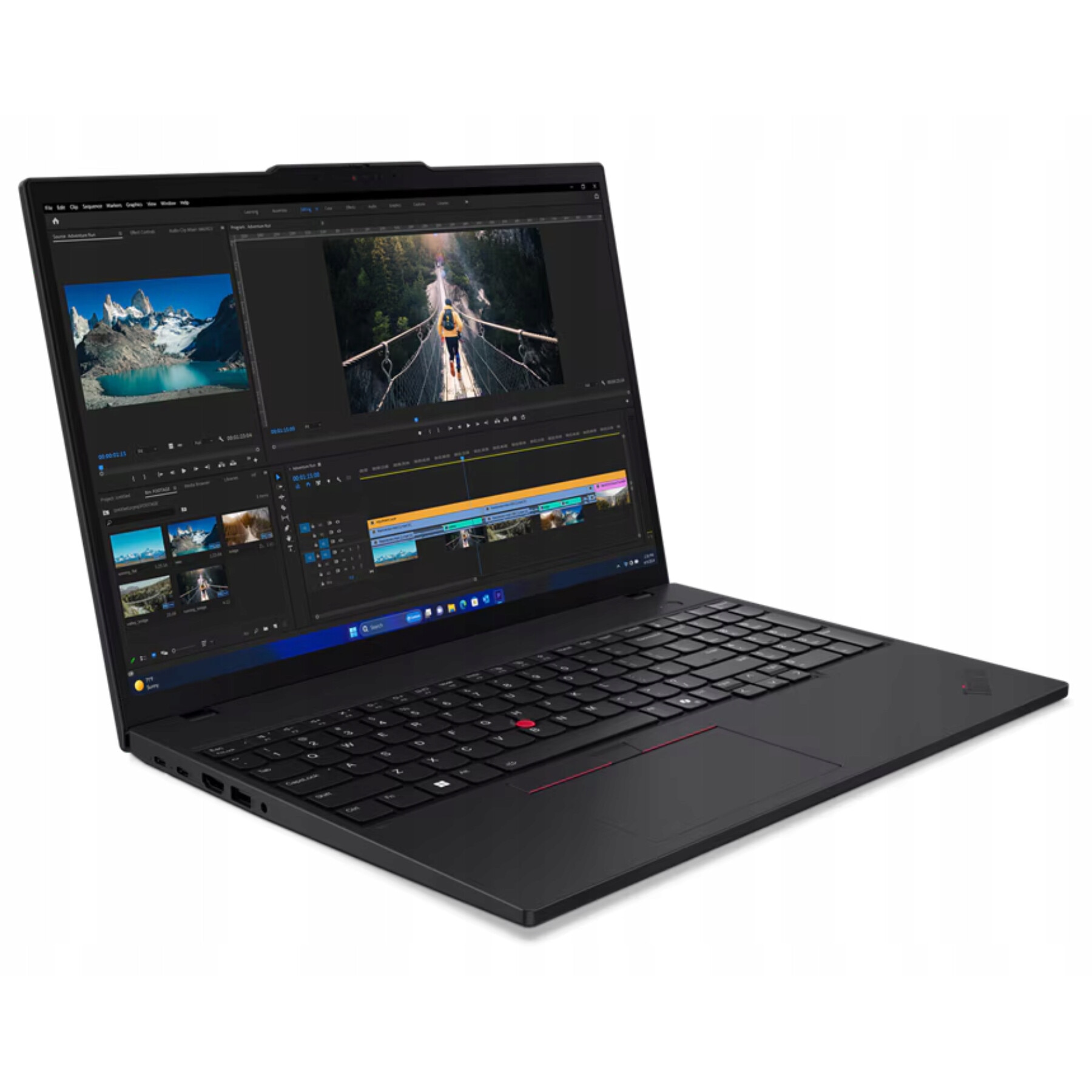 Laptop Lenovo ThinkPad T16 G3, Intel Core Ultra 5, 32GB RAM, 1TB SSD, 16" WUXGA, Negru, Set cu Pendrive 4GB