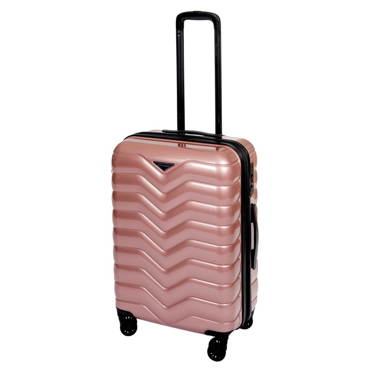 Bőrönd, festőállvány, ABS, 4 dupla kerék, TSA rendszer, rózsaszín