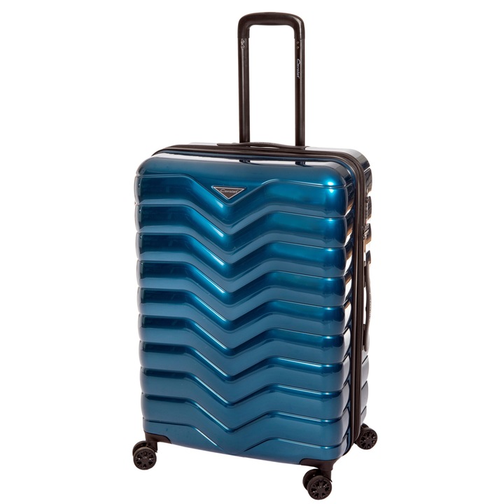 Nagy bőrönd Cavalet SMYGEHUK L, ABS, kék, 4 dupla kerékkel, TSA rendszerrel, 2 év garanciával