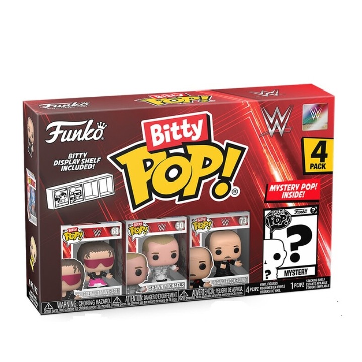 Комплект фигурки, Funko, Bitty POP! WWE Брет Харт, 2 см, многоцветен