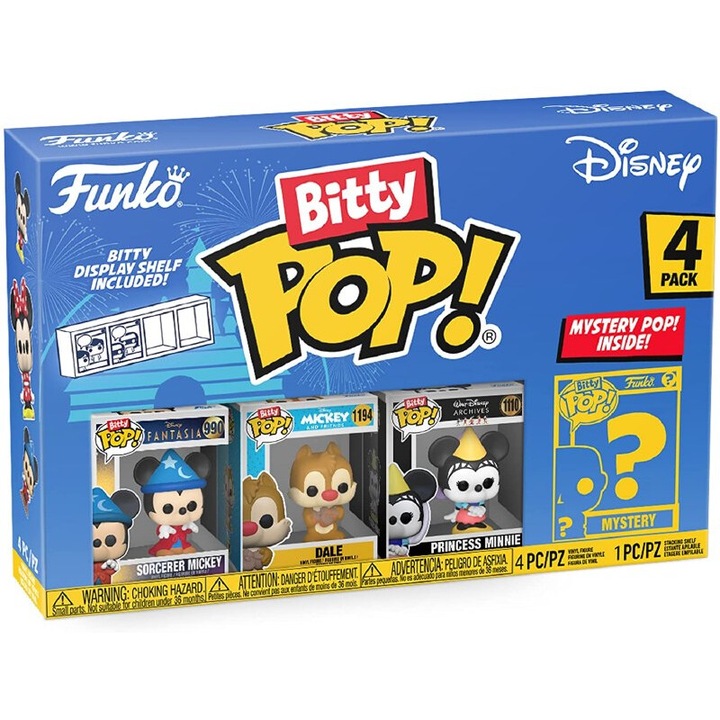 Figurine, Funko Bitty POP! Disney Classic, set 4 bucati, 2cm, multicolor