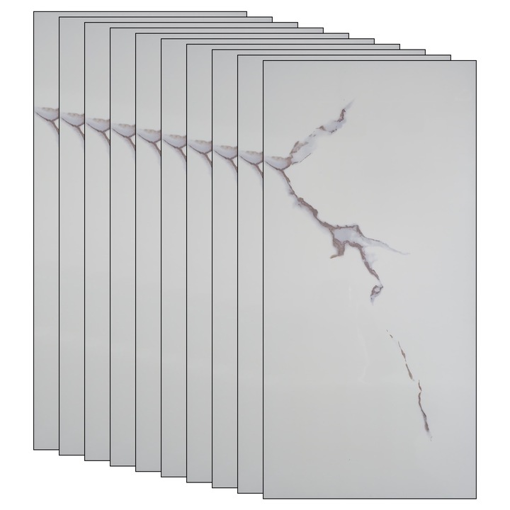 Set 50 x tapet autoadeziv imitatie marmura NEXTLY, waterproof, ajustabil, adeziv puternic, usor de montat, suprafata acoperire 9 mp, 30x60 cm, 2mm grosime PD909