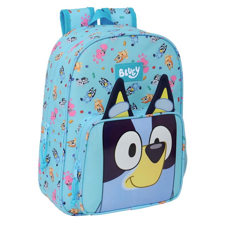 Rucsac scolar, Bluey, Poliester, 26x34x11cm, Albastru cer