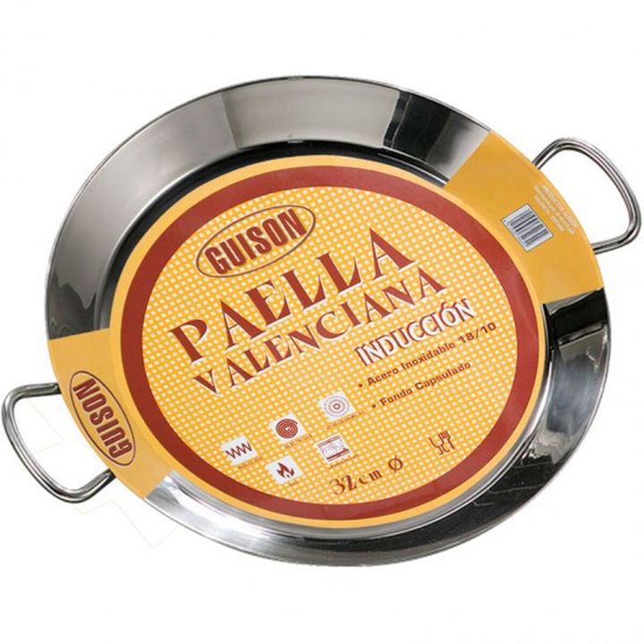Tigaie Paella, Guison, Inox, 28 cm, Argintiu
