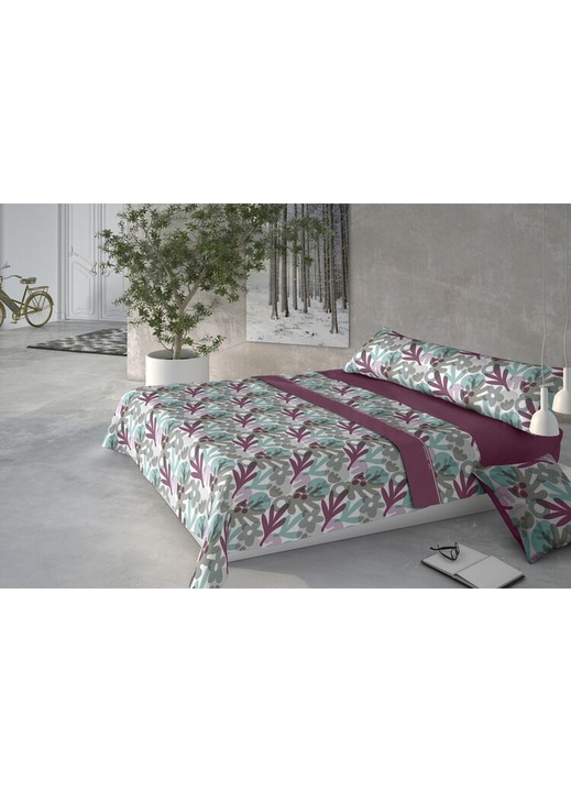 Set lenjerie Pierre Cardin CORALINA LILI, Chroma Malva, 230x270cm, 150x200cm + 30cm, 3 piese
