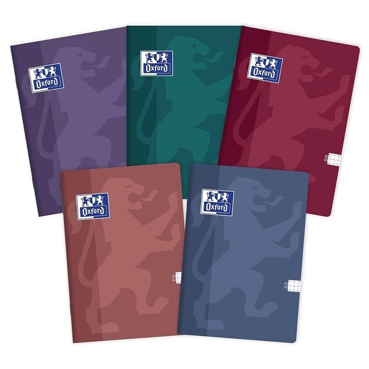 Caiete A4/60K, Oxford, Touch Trend, set 5 bucati, multicolor, 213x304mm